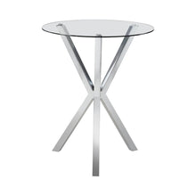 Load image into Gallery viewer, Denali Round Glass Top Bar Table Chrome