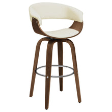 Load image into Gallery viewer, Zion Upholstered Swivel Bar Stool Walnut and Ecru