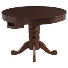 Load image into Gallery viewer, Turk 3-in-1 Round Pedestal Game Table Tobacco