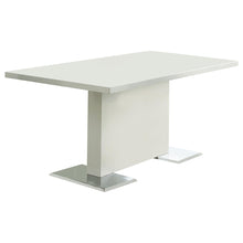 Load image into Gallery viewer, Anges T-shaped Pedestal Dining Table Glossy White