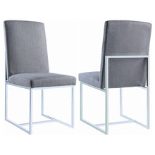 Load image into Gallery viewer, Mackinnon Upholstered Side Chairs Grey and Chrome (Set of 2)