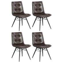Load image into Gallery viewer, Aiken Upholstered Tufted Side Chairs Brown (Set of 4)