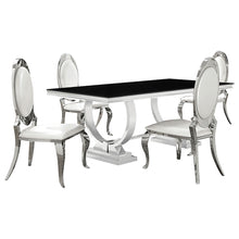 Load image into Gallery viewer, Antoine Rectangular Glass Top Dining Set Chrome
