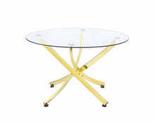 Load image into Gallery viewer, Beckham Round Dining Table Brass and Clear