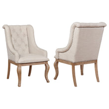 Load image into Gallery viewer, Brockway Tufted Arm Chairs Cream and Barley Brown (Set of 2)