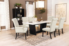 Load image into Gallery viewer, Sherry Trestle Base Marble Top Dining Table Espresso and White