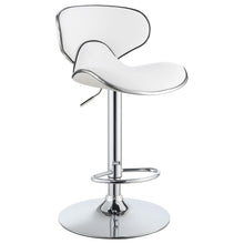 Load image into Gallery viewer, Edenton Upholstered Adjustable Height Bar Stools White and Chrome (Set of 2)