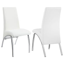 Load image into Gallery viewer, Bishop Upholstered Side Chairs White and Chrome (Set of 2)