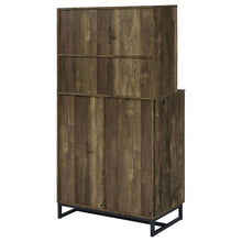 Load image into Gallery viewer, Mendoza 2-door Wine Cabinet Rustic Oak Herringbone and Gunmetal