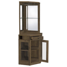 Load image into Gallery viewer, Alviso Corner Bar Cabinet with Stemware Rack Rustic Oak