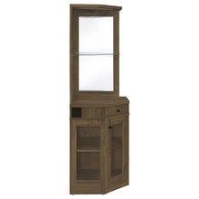 Load image into Gallery viewer, Alviso Corner Bar Cabinet with Stemware Rack Rustic Oak