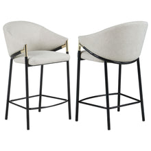 Load image into Gallery viewer, Chadwick Sloped Arm Counter Height Stools Beige and Glossy Black (Set of 2)