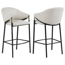 Load image into Gallery viewer, Chadwick Sloped Arm Bar Stools Beige and Glossy Black (Set of 2)