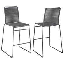 Load image into Gallery viewer, Jerome Upholstered Bar Stools with Footrest (Set of 2) Charcoal and Gunmetal