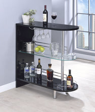 Load image into Gallery viewer, Adolfo 3-tier Bar Table Glossy Black and Clear