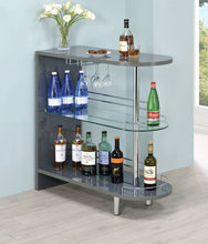 Load image into Gallery viewer, Adolfo 3-tier Bar Table Glossy Grey and Clear