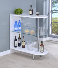 Load image into Gallery viewer, Adolfo 3-tier Bar Table Glossy White and Clear