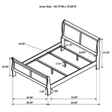 Load image into Gallery viewer, Louis Philippe Sleigh Panel Bed