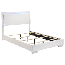 Load image into Gallery viewer, Felicity Full & Twin Panel Bed with LED Lighting Glossy White
