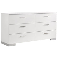 Load image into Gallery viewer, Felicity 6-drawer Dresser Glossy White