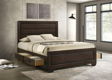 Load image into Gallery viewer, Kauffman California King, Eastren king, & Queen Storage Bed Dark Cocoa