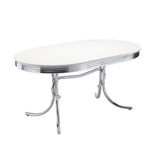 Load image into Gallery viewer, Retro Oval Dining Table Glossy White and Chrome