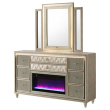 Load image into Gallery viewer, Lorient LED Dresser with LED Mirror and Flame Visualizer
