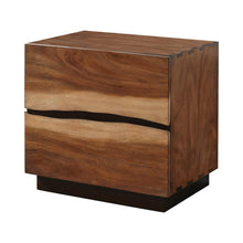 Load image into Gallery viewer, Winslow 2-drawer Nightstand Smokey Walnut and Coffee Bean
