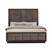 Load image into Gallery viewer, Durango California King, Eastren King, & Queen Upholstered Bed Smoked Peppercorn and Grey