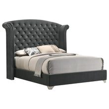 Load image into Gallery viewer, Melody California King, Eastren King, Queen Wingback Upholstered Bed Pacific Blue & Grey