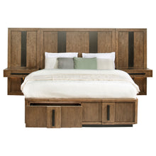 Load image into Gallery viewer, Terrace Wall Panel Platform Storage Bed with Attached Nightstands