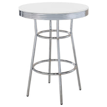 Load image into Gallery viewer, Theodore Round Bar Table Chrome and Glossy White