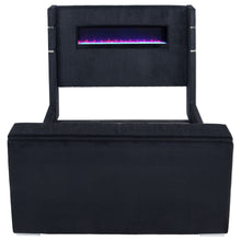 Load image into Gallery viewer, Tisdall Wingback TV Bed with Flame Visualizer