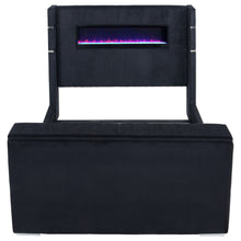 Load image into Gallery viewer, Tisdall Wingback TV Bed with Flame Visualizer