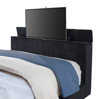 Load image into Gallery viewer, Tisdall Wingback TV Bed with Flame Visualizer