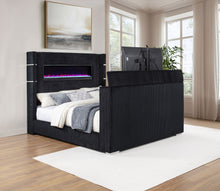 Load image into Gallery viewer, Tisdall Wingback TV Bed with Flame Visualizer
