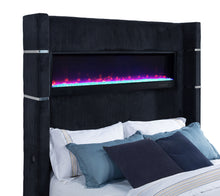 Load image into Gallery viewer, Tisdall Wingback TV Bed with Flame Visualizer