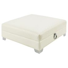Load image into Gallery viewer, Chaviano Upholstered Ottoman Pearl White