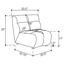 Load image into Gallery viewer, Charlotte Upholstered Curved Armless Chair Ivory
