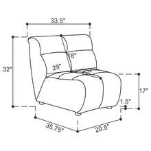 Load image into Gallery viewer, Charlotte Upholstered Curved Armless Chair Ivory