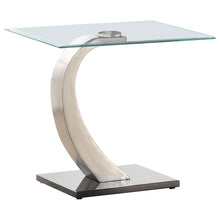 Load image into Gallery viewer, Pruitt Glass Top End Table Clear and Satin