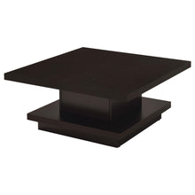 Load image into Gallery viewer, Reston Pedestal Square Coffee Table Cappuccino
