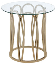 Load image into Gallery viewer, Monett Round End Table Chocolate Chrome and Clear