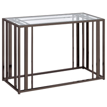 Load image into Gallery viewer, Adri Rectangular Glass Top Sofa Table Clear and Black Nickel