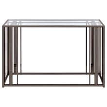 Load image into Gallery viewer, Adri Rectangular Glass Top Sofa Table Clear and Black Nickel