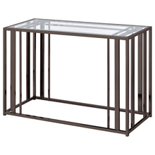 Load image into Gallery viewer, Adri Rectangular Glass Top Sofa Table Clear and Black Nickel