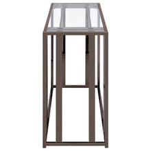 Load image into Gallery viewer, Adri Rectangular Glass Top Sofa Table Clear and Black Nickel