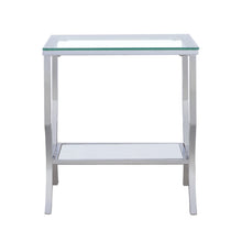Load image into Gallery viewer, Saide Square End Table with Mirrored Shelf Chrome