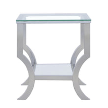 Load image into Gallery viewer, Saide Square End Table with Mirrored Shelf Chrome