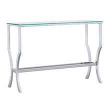 Load image into Gallery viewer, Saide Rectangular Sofa Table with Mirrored Shelf Chrome